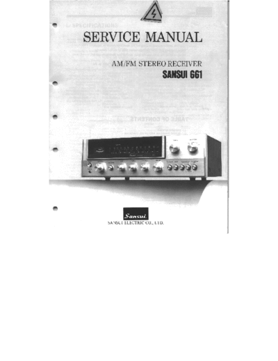 Sansui 661 Service manual for Sansui 661 receiver-amplifier